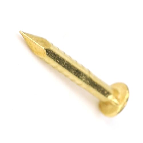 100 clavos de latón con cabeza redonda para instalación y reparación fácil de bisagras de muebles, longitudes: 10 mm, 15 mm, 18 mm y 22 mm (10 mm de largo) miniatura 7