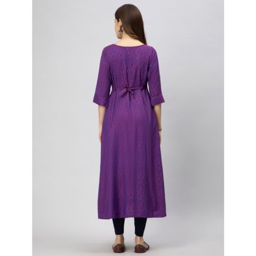 Image of CEE 18 Cotton Rayon A-Line Flaired Maternity Feeding Kurti for Women with Zippers | Pregnancy Dress for Women | Breastfeeding Dress for Women | Nursing Dress for Women Pre and Post Pregnancy