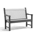 Psilvam Garden Bench, 2-Person Poly Lumber Patio Bench, All-Weather Outdoor Bench that Never Rot and Fade, Memorial Bench, Suit for Garden, Porch and Park (Dark Grey)