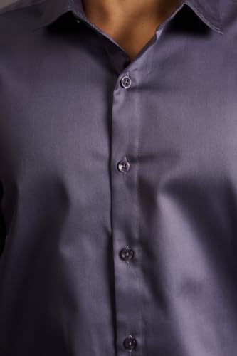 Image of BEYOURS Men's Full Sleeve Shirt Regular Fit Spread Collar 100% Cotton Satin Office & Formal.