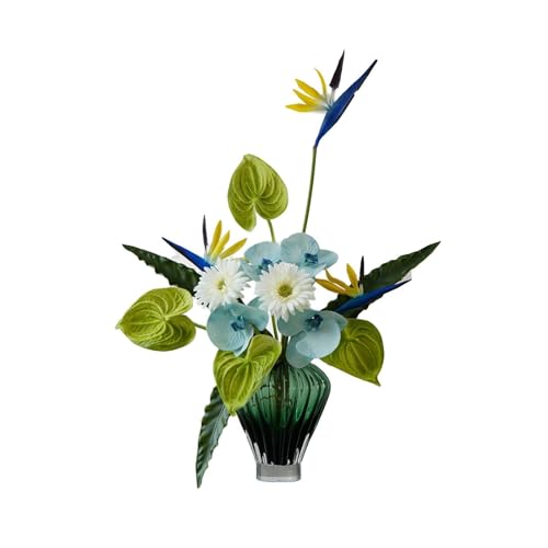 Ensemble de fleurs de simulation avec vase en verre de haute qualité - 2