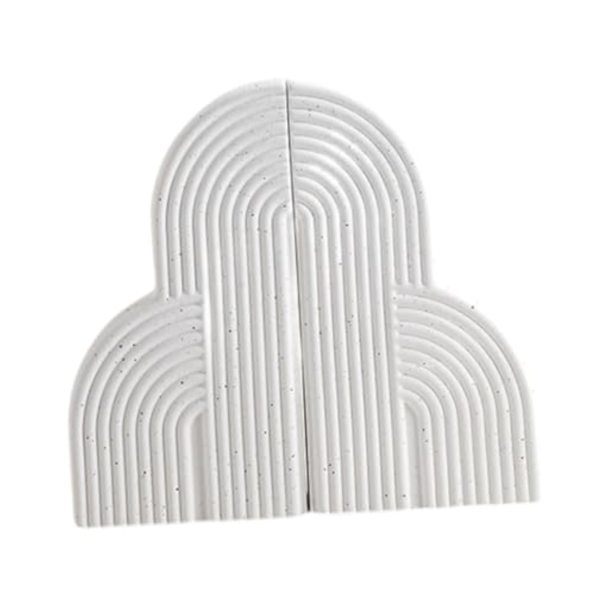 White Minimalist Decorative Bookends, Tabletop Ornaments