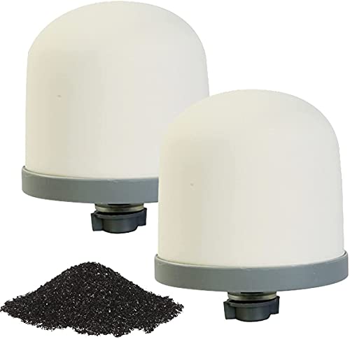 HUINING Keramik-Kuppel-Wasserfilter mit Kokosnussschalen-Aktivkohle-Filtermedien Ersatz-Wasser-Vorfiltereinheit 0,15-0,5 Mikron(2pcs)… Cover