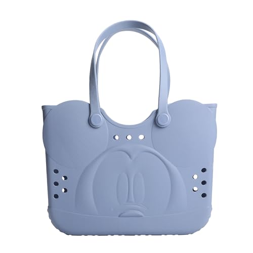 Disney Mickey Mouse 3D Character Face Gray 16.5 EVA Molded GummyTote