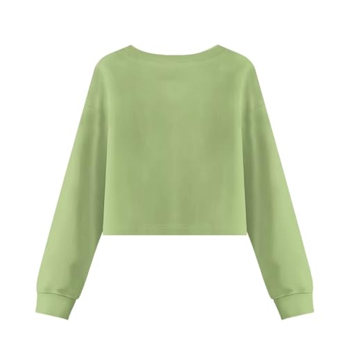 Crop Tops for Girls Novelty Fall Sweatshirts Kids Long Sleeve Tee Shirt School Clothes 5-14Y2