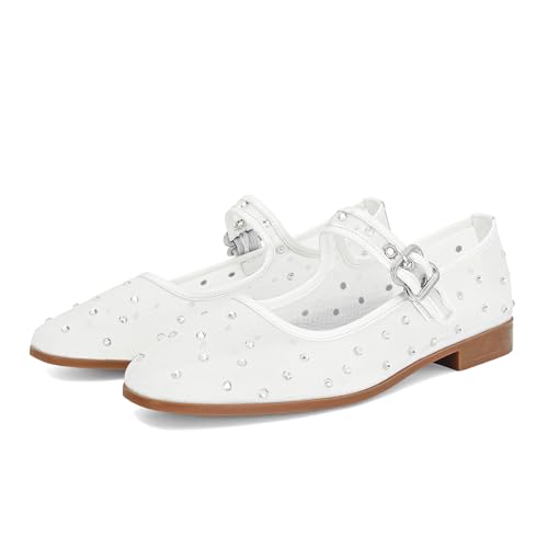 Image of DOEYG Mesh Ballet Flats Shoes for Women Leopard Animal Print Mary Jane Flats Shoes Square Toe Dress Casual Comfortable Velvet Ballerina Shoes