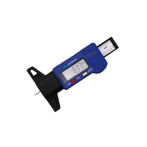 Medidor digital de profundidad de banda de rodadura de neumático de coche y camión LCD azul