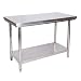 Produktbild Wiltec Edelstahl Tisch Arbeitstisch Edelstahltisch mit Ablage 100x60x85cm für Gastro Küche Werkstatt Garten Keller mit höhenverstellbare Füßen