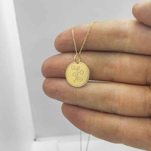 Collier chaîne argent 925 pendentif fleur de naissance plaqué or 45 cm - 3