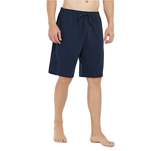 U2SKIIN 2 Pack Mens 100% Cotton Pajama Shorts, Lightweight Lounge Pant with Pockets Soft Sleep Pj Shorts for Men4