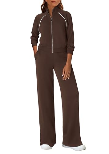 PRETTYGARDEN Womens 2 Piece Outfits Sweatsuits 2026 Fall Full Zip