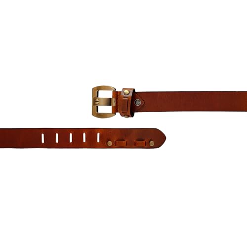 Image of Men's Genuine Leather Belt Branded, Jeans Leather Belt for Men, Brown Casual /Formal Premium Lether Belt