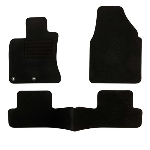 DBS 1763695 Tapis Auto - Sur Mesure - Tapis de sol pour Voiture - 3 Pièces - Antidérapant - Moquette noir 900g/m² - Finition Velours - Gamme Star