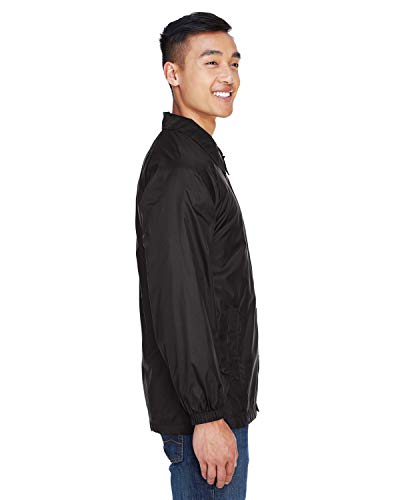 Men's Raglan Sleeves Nylon Staff Jacket Black XX-Large2