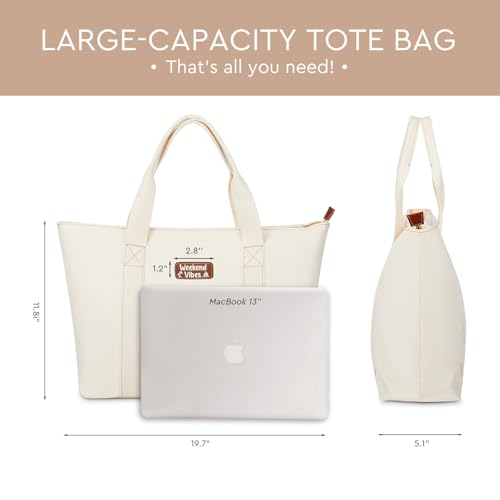 Image of AW BRIDAL Mrs Bride Canvas Tote Bag - Bridal Shower Gifts for Bride to Be | Large Zippered Tote for Wedding Day, Travel, Beach and Honeymoon, Engagement and Bachelorette Party Gift for the Wifey