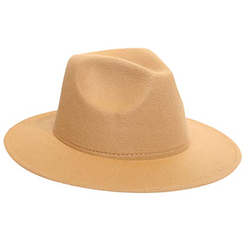 Outback Crushable Brim Wool Mujer Wide Hat Fieltro Gorras de Béisbol Negro Gorra de Béisbol Hombres, caqui, Talla única