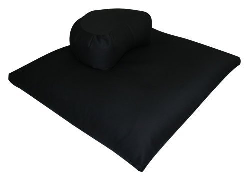 Buckwheat Crescent Zafu and Zabuton Meditation Cushion Set (2pc)