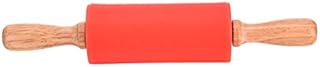 Zimuuy Household Wooden Handle Silicone Rollers Rolling Pin Kid Make Cookie Dough Kitchen Cooking Baking Tool (Sky Blue)