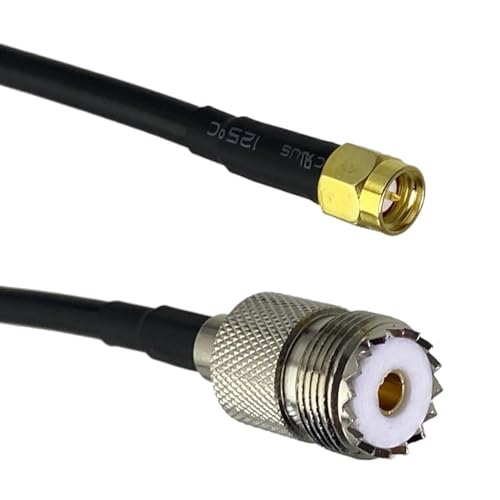 RG316 RG58 UHF PL259 SO239 - SMA �I�X�v���O ���X�W���b�N �X�g���[�g�R�l�N�^ R*/F �W�����p�[ �s�O�e�[���P�[�u�� 6�C���`�`20M(RG58 SO239 to SMA M,1M)