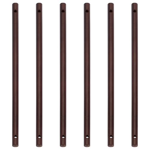 BENECREAT 6PCS Wooden Dowels with Two Holes, 11.8inch Black Round Wooden Rod Sticks for Quilt Wall Hanging, Tapestry, Weaving, DIY Hardwood Craft, Hole: 5.5mm