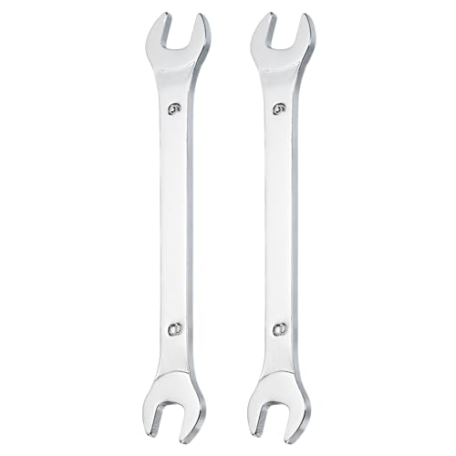 sourcing map 2pcs Super Thin Open End spanners Metric, 8mm x 9mm, Slim Chrome-Vanadium Steel Wrench Tool for Tight Spaces Repair
