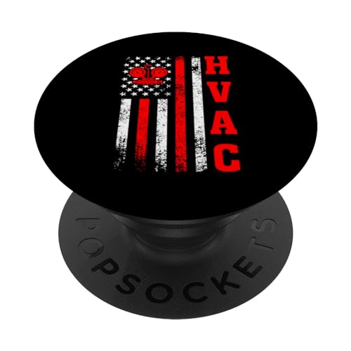 American Flag US Patriotic Funny HVAC Technician Mens Dad PopSockets Standard PopGrip