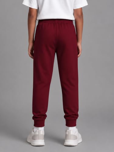 Image of KiddoPanti Boys Solid Fleece Track Pants | Cotton Poly Fleece Fabric | Ankle Length Bottom Rib | 2 Front Patch Pocket | Elastic Waist & Drawcord | Jogger Track Pants for Boys