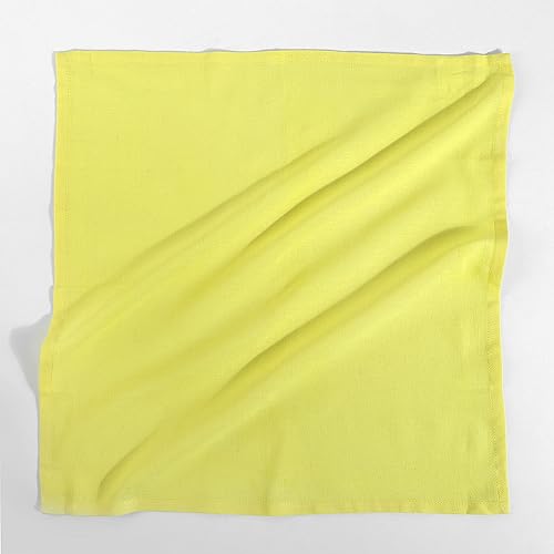 Image of FINGERCRAFT Table Napkins, Cotton Linen Blend Fabric Dinner Cloth Napkins, 18 inch x 18 inch, Mitered Corners for Every Day Use Napkins are Pre Shrunk and Good Absorbency (Lemon Yellow)