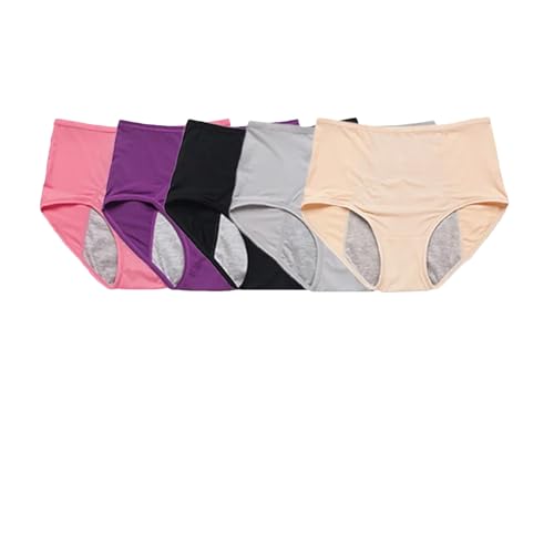 Auslaufsichere Menstruationshöschen, 5 Stück, Damenunterwäsche, Damenunterwäsche, Hygiene-Höschen, Übergröße, physiologische Slips, 01-03-04-05-06, XL
