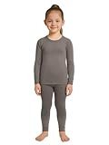 Lux Cozi HEATEK Girl's Round Neck Full Sleeves Thermal Set_HEATEK_333_Girls_FSO_TRO_CM_70_Set Charcoal Melange