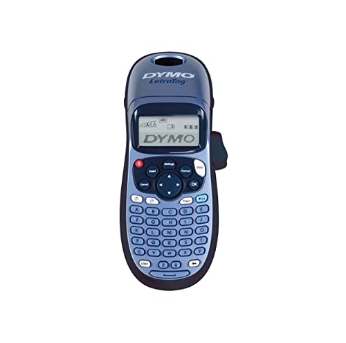 Dymo LetraTag LT-100H Beschriftungsgerät Handgerät | Tragbares Etikettendrucker mit ABC Tastatur | mit Papieretiketten und transparenten Kunststoffetiketten | Ideal fürs Büro & zu Hause