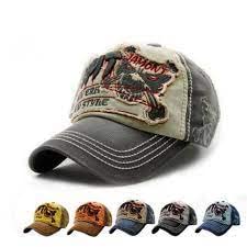 Image of Adjustable Soft Cotton Denim Cap for Men Women Baseball Vintage Washed Distressed Hats Adjustable Stylish Cap Regular Fitted