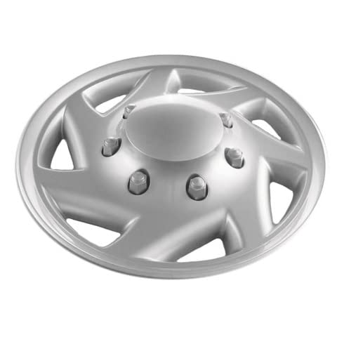 Hubcaps.com - Premium Quality 16" Silver Hubcaps/Wheel Covers Fits Ford Van, One-Piece Heavy Duty Construction (Set Of 4) #TOP3
