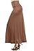 Women's Stylish Spandex Comfy Fold-Over Flare Long Maxi Skirt Made in USA
