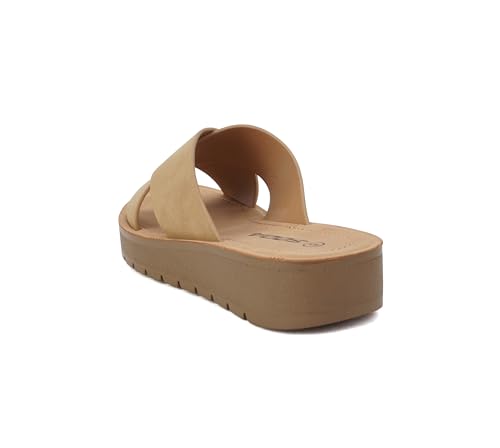 Image of Soda LUCY ~ Women Open Toe Flatform Platform Crisscross Band Upper Fashion Slide Sandals
