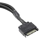 XMSJSIY SATA to 3 Pin 4 Pin Fan Adapter,15pin SATA to 4 x 3 pin / 4 Pin 12V PC Case Fan Splitter Extension Power Cable Adapter-28cm-2pcs - Image 2