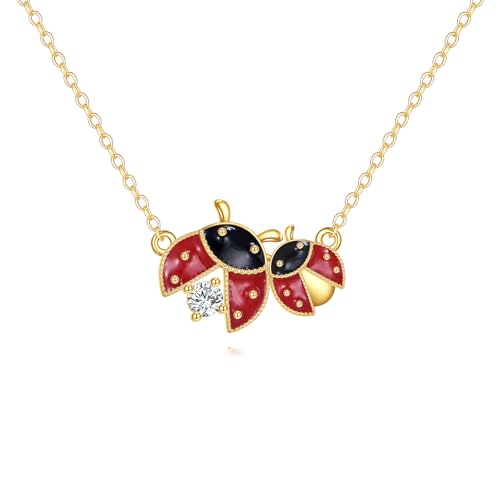 KECHO 14k Real Gold Ladybug Necklace for Women Ladybug Gifts for Mother Jewelry