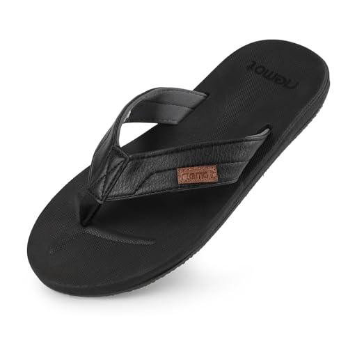 riemot Men's Flip Flops Lightweight Soft Comfortable Quick-Dry Thong Sandals with Arch Support Indoor and Outdoor Non-Slip Slip on Slippers for Beach