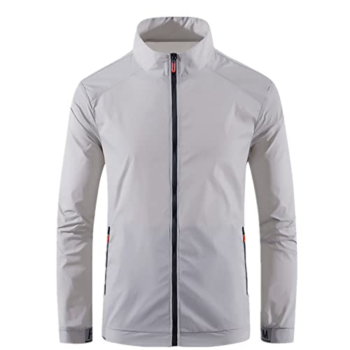 ANNA GARDEN Jaqueta masculina esportiva ultra fina de seda para verão com fertilizante plus size par