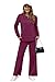 OFEEFAN Women 2 Piece Outfits Fall Fashion Long Sleeve Tracksuit Winter Travel Sweatsuits Loose Wide Leg Loungewear Trendy Airport Resort Wear Women's Vacation Track Suit Purple XXL