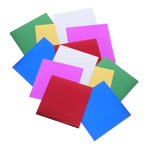 Papier cartonné métallisé miroir GARVALON : 8 feuilles origami couleur pour bricolage