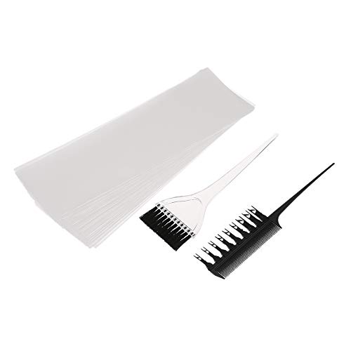 Kit profesional de tinte de color para el cabello, herramienta de resaltado, aplicador de peine, pincel de tinte, papel de plástico para salón de belleza y uso doméstico