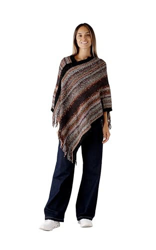 Image of Women's Shawl Wrap Poncho Ruana Cape Cardigan Sweater Open Front for Fall Winter Spring