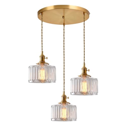 Qufute Cluster 3-Light Kitchen Sink Chandelier Glass Ceiling Pendant Light