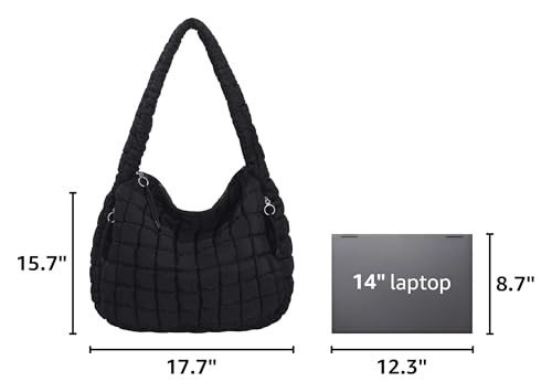 Bolso tote acolchado grande para mujer miniatura 3