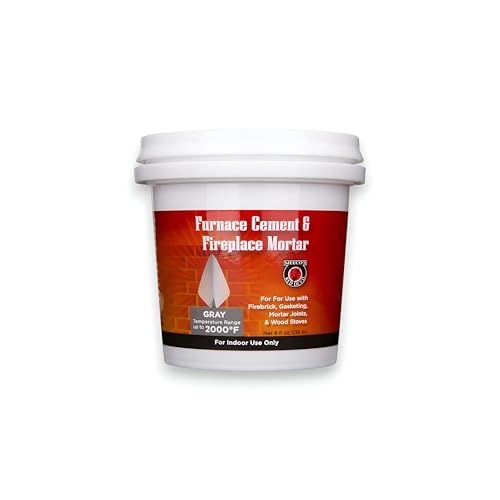 Meecos Red Devil 1352 Gray Furnace Cement & Fireplace Mortar - High-Temperature Silicate Cement for FireBrick Gasketing Mortar Joints & Wood Stoves (8 fl oz) - Ready to Use - Made in the USA
