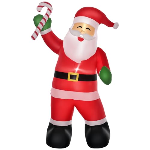 HOMCOM Aufblasbarer Weihnachtsmann 250cm beleuchtet Riesige Aufblasbar...