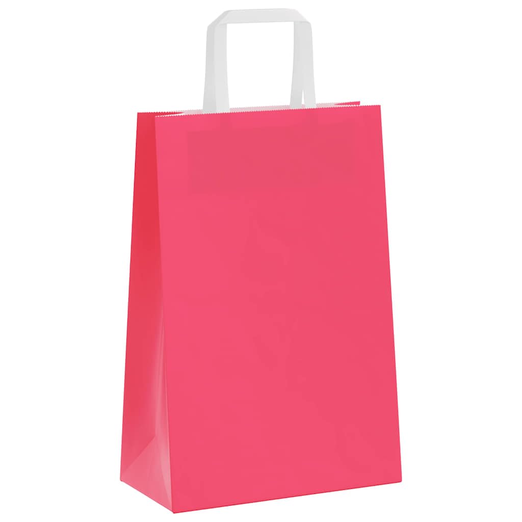 Bolsas de papel 250 piezas con asas rosa 21 x 11 x 31 cm