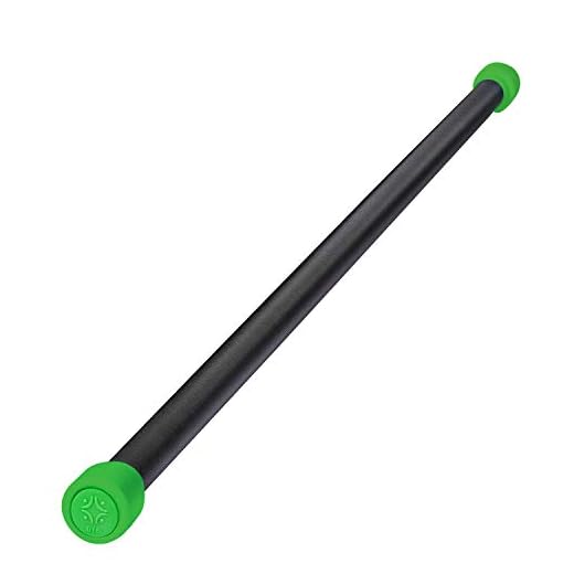 Fitness Republic Weighted Bar Sculpting Workout Bars for Exercise | Body Bar Balance Bar, Strength training bars weighted exercise bar set for Physical Therapy, Body Toning - (6 lbs, Green)