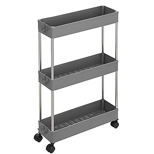 キッチンワゴン 隙間収納 隙間ワゴン 幅13cm/幅22.5cm スリム キャスター付き 収納ラック サイドワゴン 小物 食品 調味料 ペットボトル 収納カート 洗面所 冷蔵庫横 台所